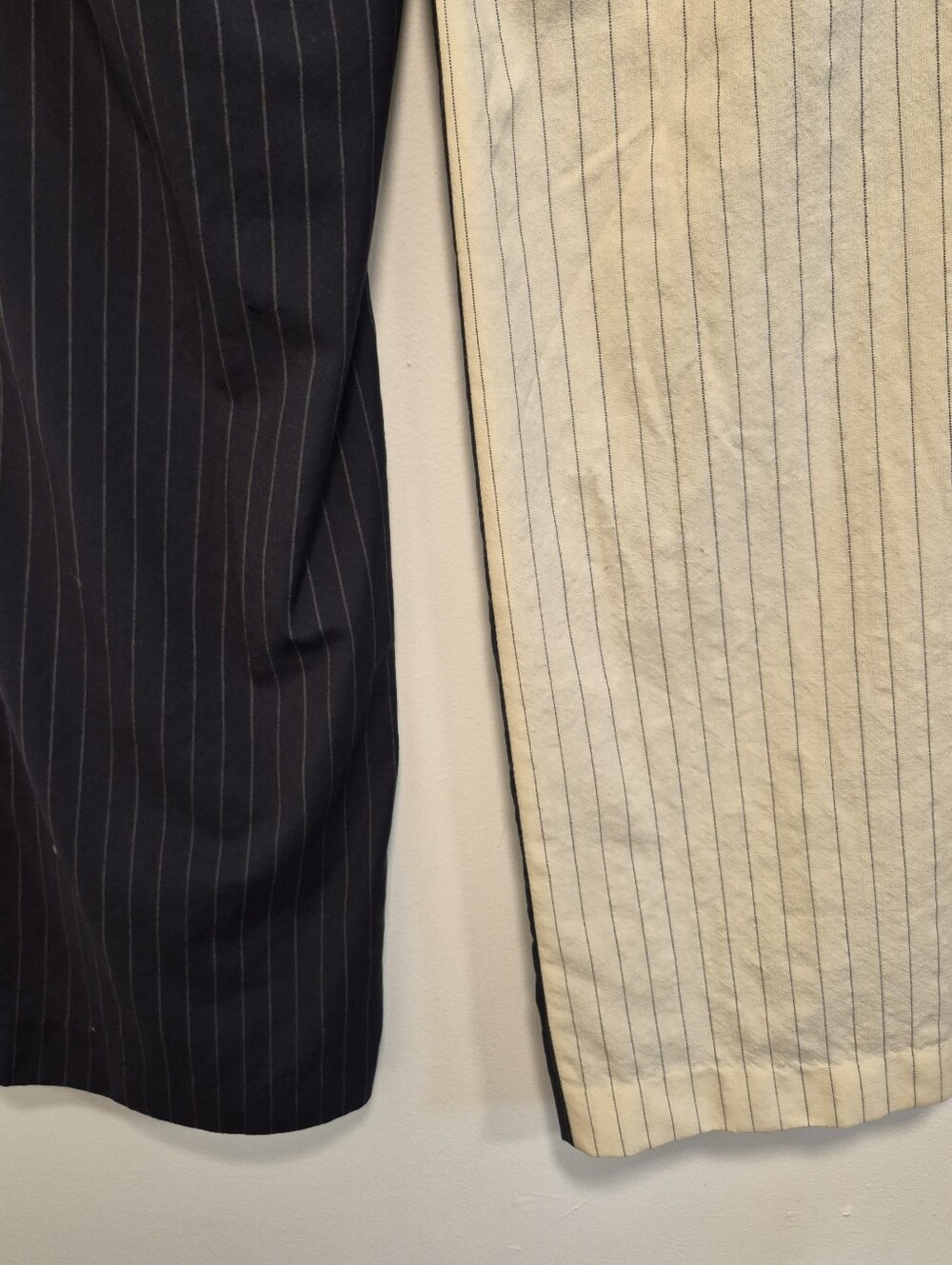 Off-White c/o Virgil Abloh Pinstripe Trousers Split Black/Cream Women's Sz 27 - Picture 7 of 10